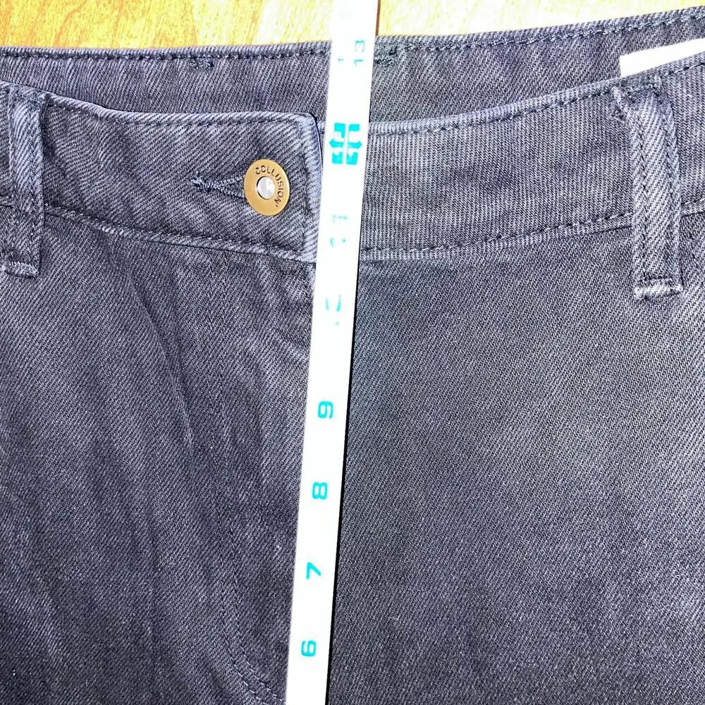 Collusion X005 Black Straight Leg Jeans 34x30 Grunge Skater Cotton 90s